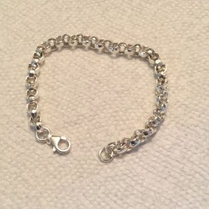 STAMPED (925) ST. Silver Link Bracelet 7 1/2” long